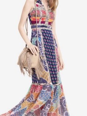 Diane Von Furstenburg Patchwork Maxi Dress - Size 4